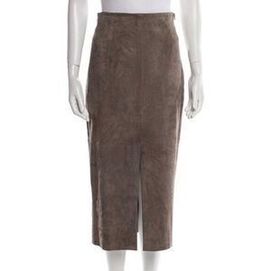 Brunello Cucinelli Suede Midi Skirt